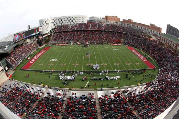 A general view of the Cincinnati Bearcats football field.