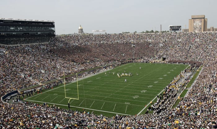 A general view of Notre Dame's football field.