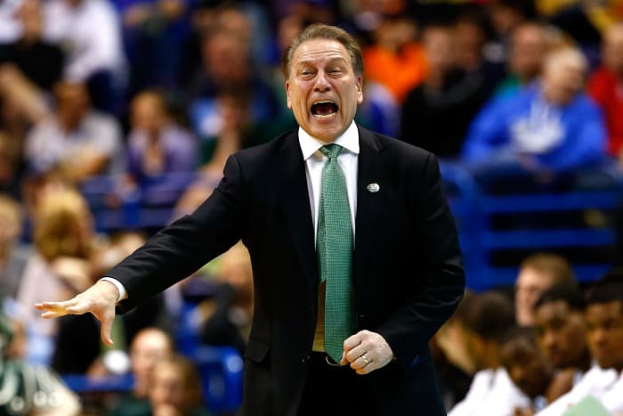 A closeup of Michigan State Spartans coach Tom Izzo.