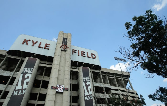 An exterior view of Texas A&M's football stadium