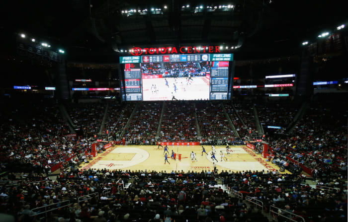 A general view of the Houston Rockets court.
