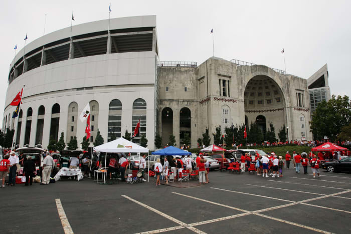 An exterior view of the Ohio State football stadium.