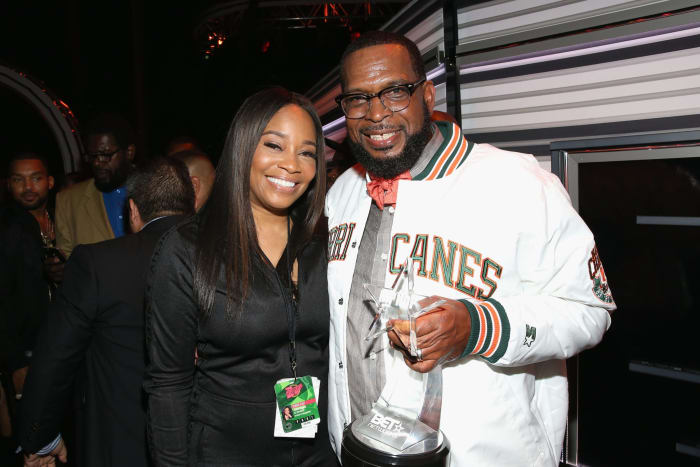 Uncle Luke wearing a Miami jacket.