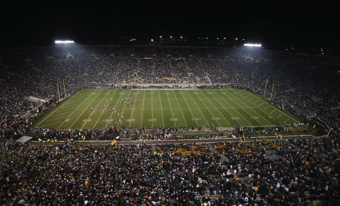 A general view of Notre Dame's football stadium.