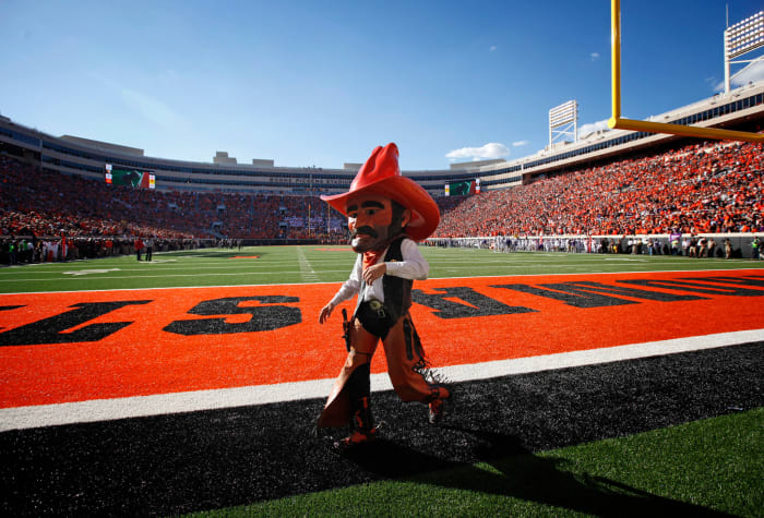 Pistol Pete walks on the field during a game.