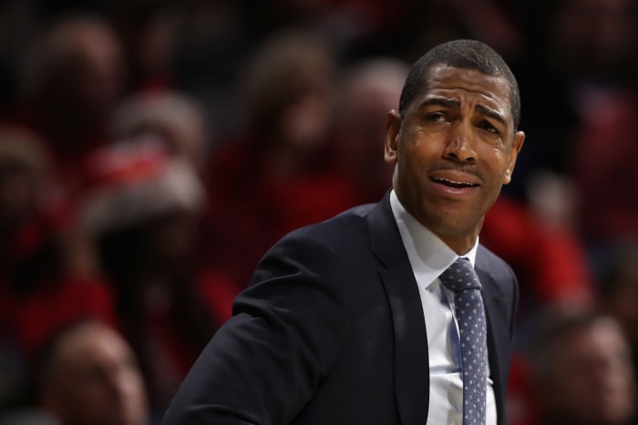 Kevin Ollie looking upset.