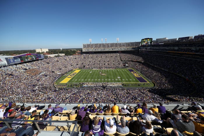 An overhead shot of Tiger Stadium.