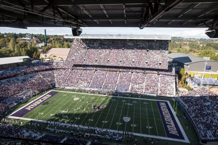 General view of Husky Stadium.