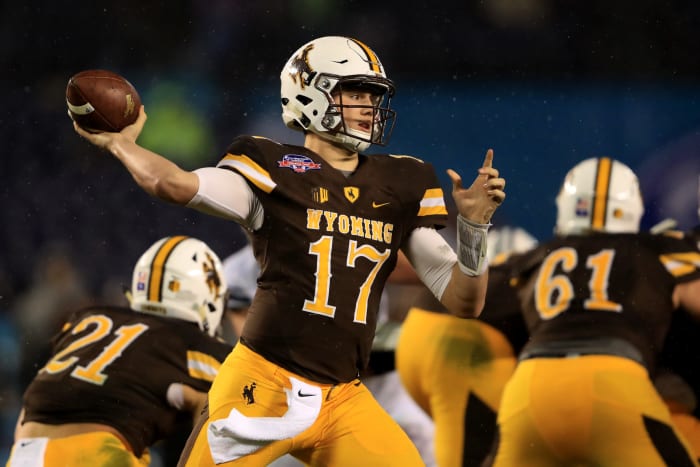 Josh Allen throwing the ball.