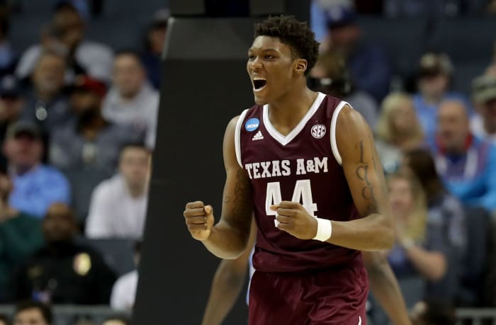 A closeup of Texas A&M basketball player Robert Williams.