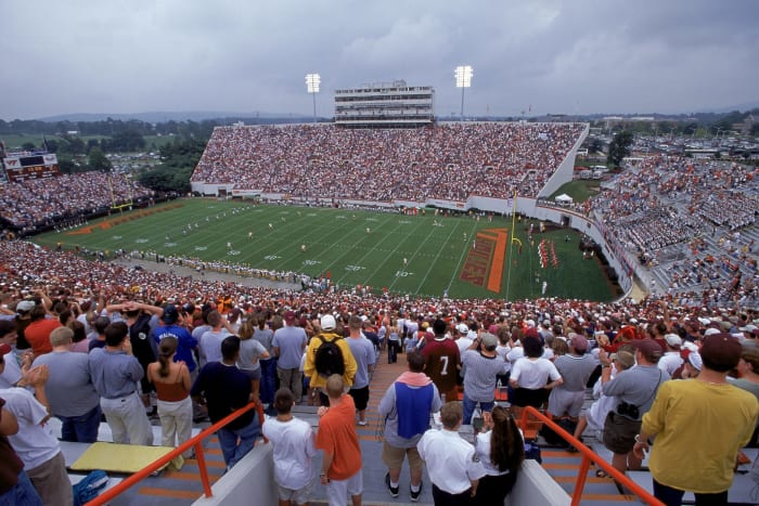 A general view of Virginia Tech's football field.
