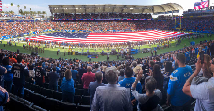 Chargers-Broncos game at StubHub Center in Los Angeles from 2017.