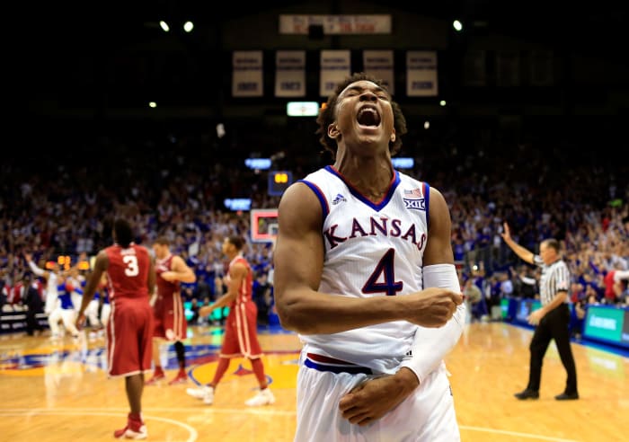 Devonte' Graham celebrating.