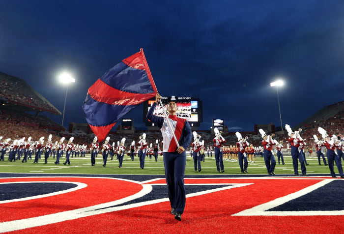 Arizona band performs before game.