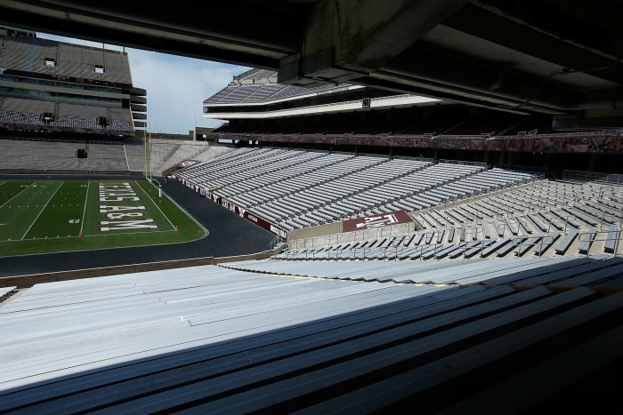 An interior view of Texas A&M's football stadium