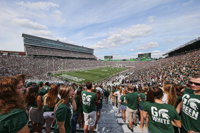 A general view of the Michigan State football stadium.