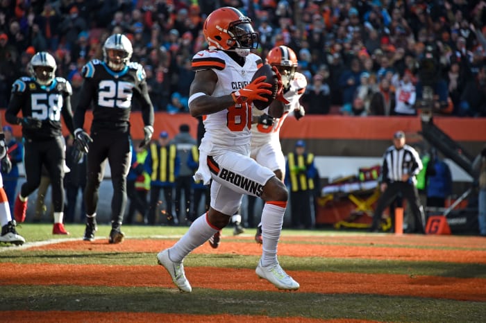 Jarvis Landry reaches the end zone for the Cleveland Browns.