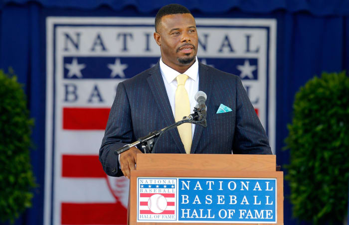 Ken Griffey Jr. giving his Hall of Fame speech.