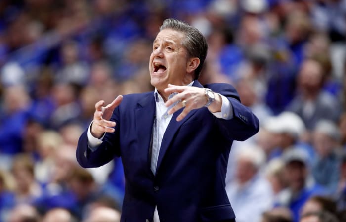 Coach Cal yelling from the Kentucky sideline.