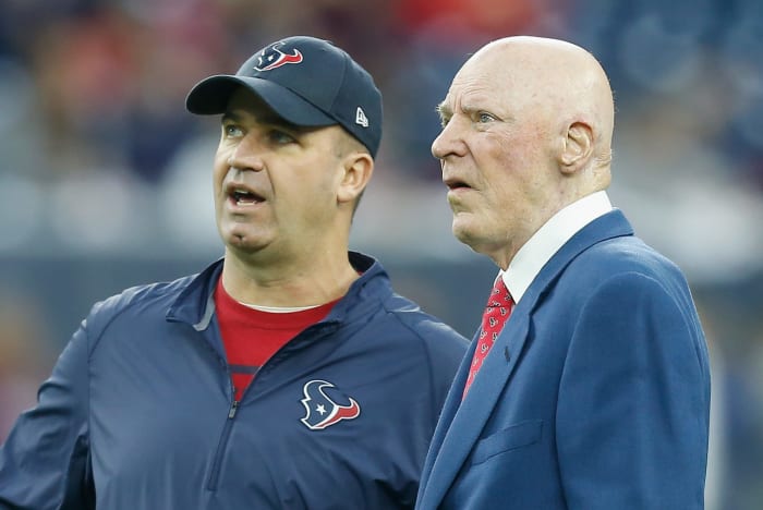 texas owner bob mcnair with his team's head coach