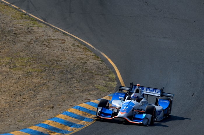 Scott Dixon driving in the GoPro Grand Prix.