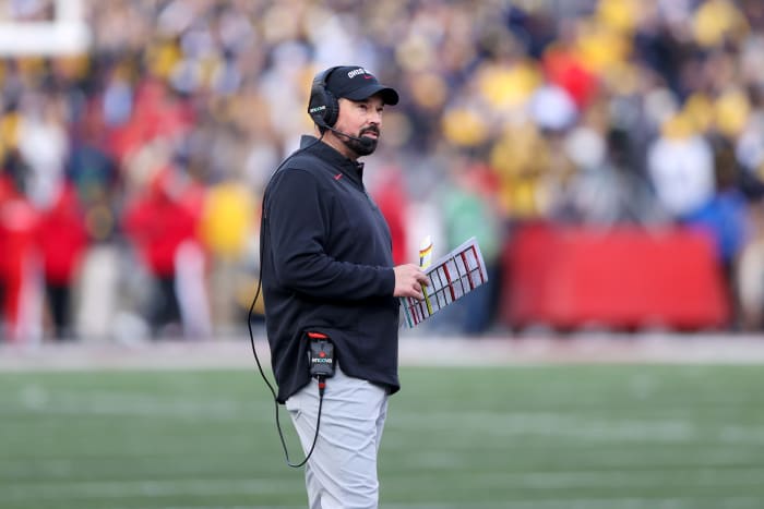 Ryan Day on the sideline against Michigan.
