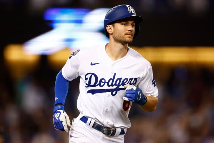 Trea Turner on the field for the Dodgers.