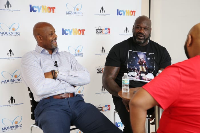 Alonzo Mourning and Shaquille O'Neal for Icy Hot.