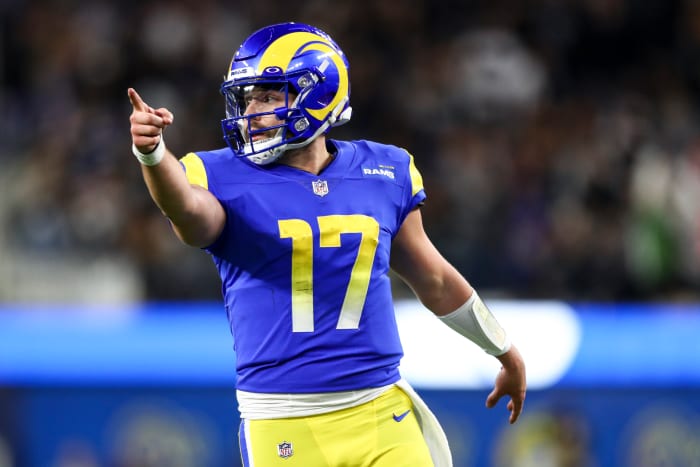 Baker Mayfield on the field for the Rams.