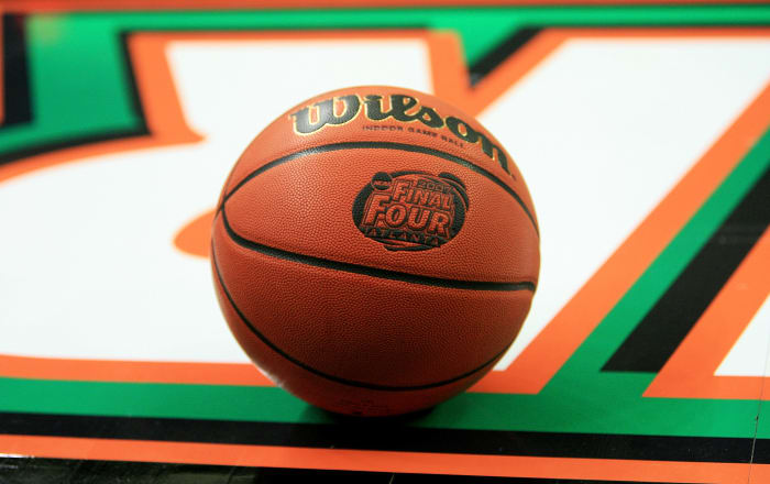 A generic photo of an NCAA basketball.