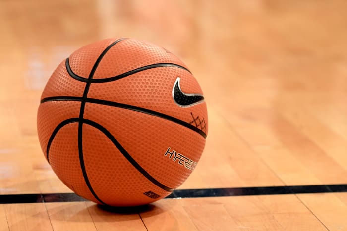 A generic photo of an NCAA basketball.