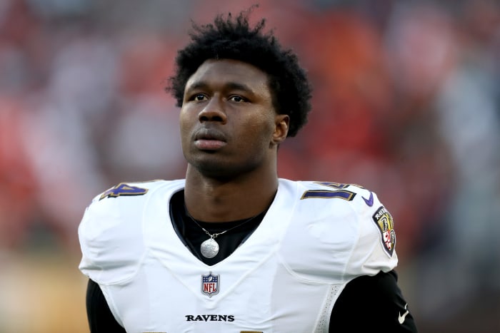 Longtime NFL wide receiver Sammy Watkins on the field in Baltimore.