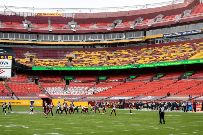 LANDOVER, MARYLAND - DECEMBER 20: A general view during the first half of the Washington Football Team and Seattle Seahawks game at FedExField on December 20, 2020 in Landover, Maryland. (Photo by Patrick Smith/Getty Images)