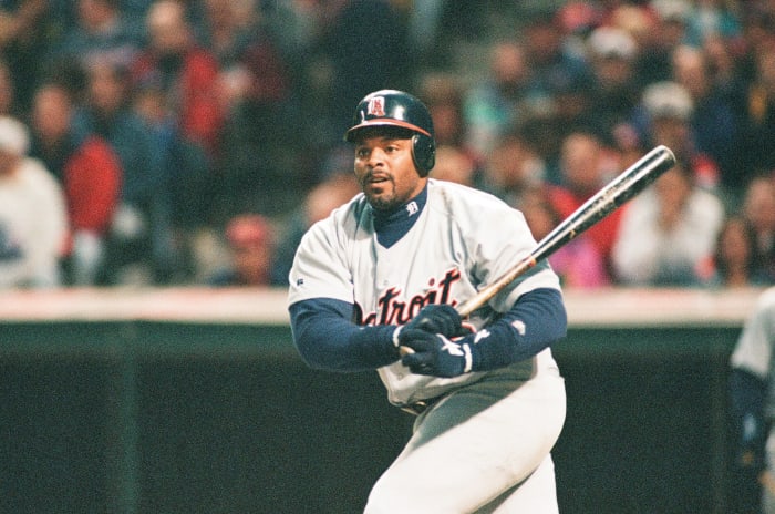 Detroit Tigers slugger Cecil Fielder on the field during the season in Major League Baseball.