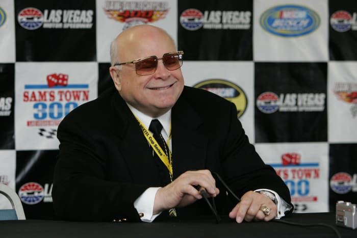 NASCAR - Speedway Motorsports chairman Bruton Smith announces the addition of 14,000 seats at Las Vegas Motor Speedway on March 13, 2005 in Las Vegas, NV. (Photo by Harold Hinson/Sporting News via Getty Images via Getty Images)
