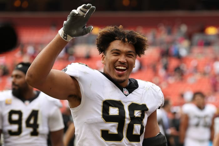 Payton Turner on the field for the New Orleans Saints.
