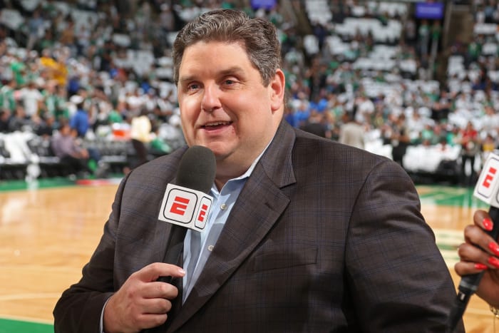 Brian Windhorst on the court for ESPN's coverage of the NBA Finals.