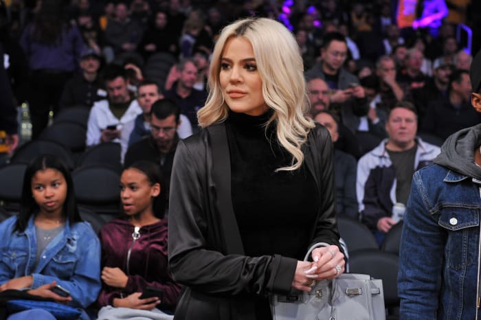 Khloe Kardashian at an NBA game at Staples Center back in the 2019 season.