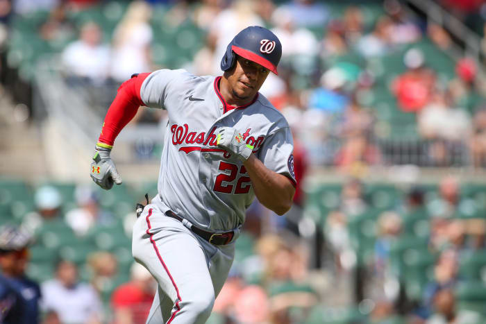 Juan Soto rounding the bases for the Washington Nationals.