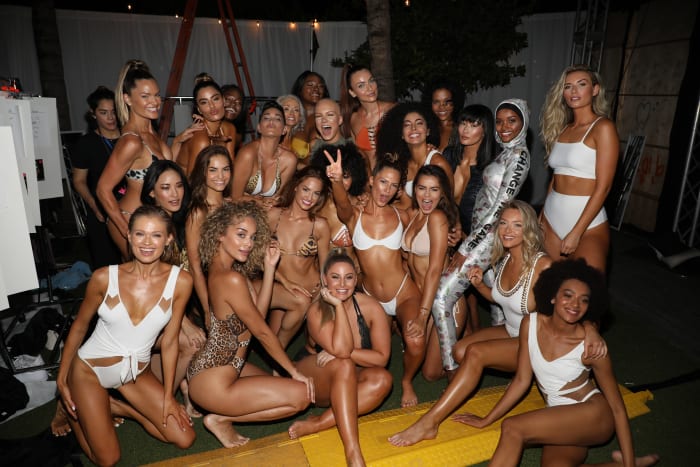 Backstage look at the 2019 Sports Illustrated Swimsuit runway show.