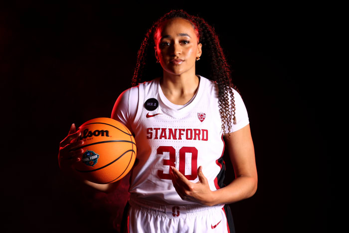 Haley Jones of the Stanford basketball team poses for Final Four.