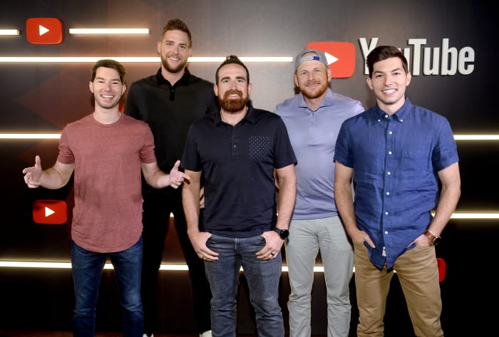 Dude Perfect creators at a YouTube event in 2019.