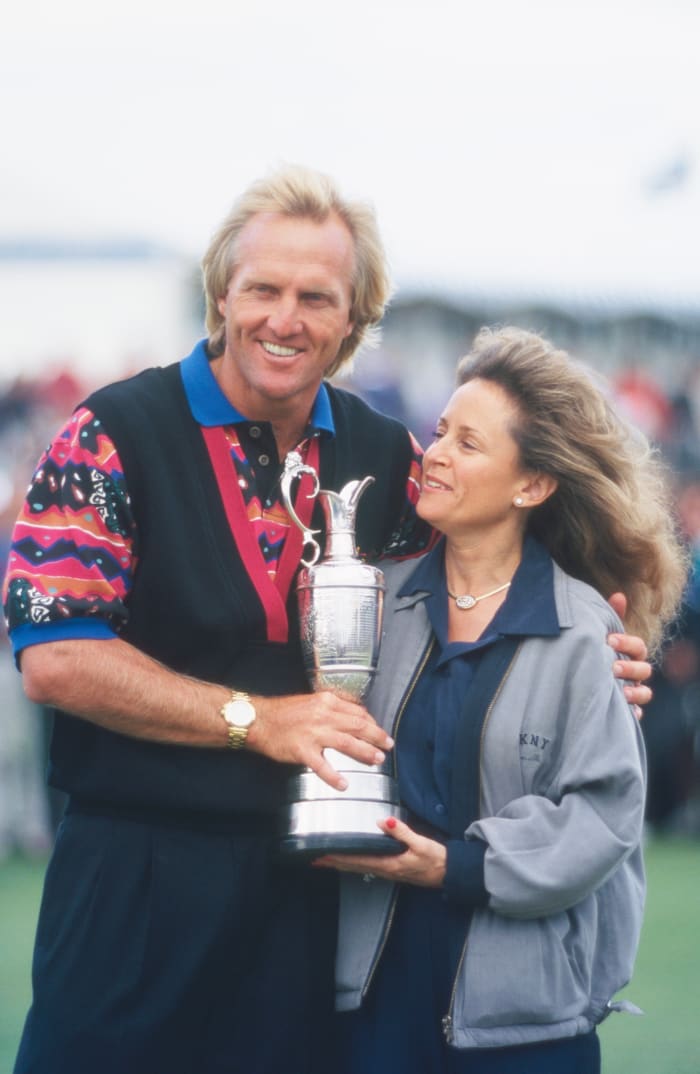 Greg Norman and his wife, Laura, at a major event.