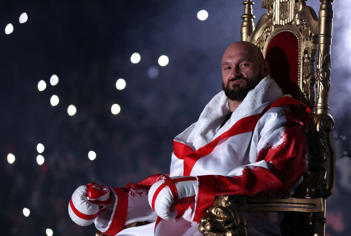 Tyson Fury on throne
