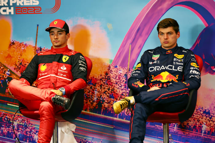 Charles Leclerc and Max Verstappen