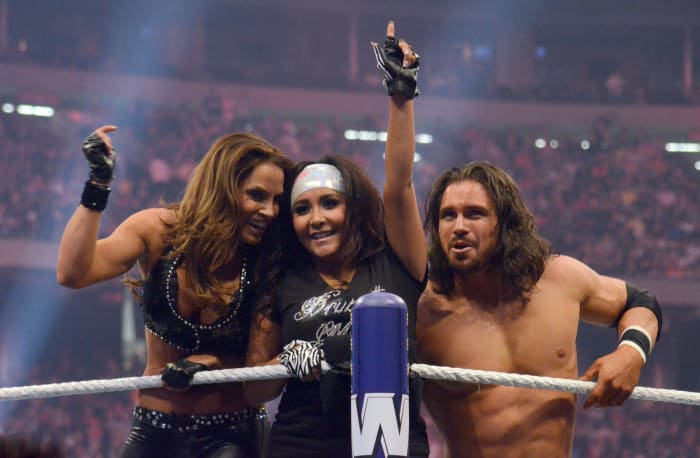 Legendary WWE star Trish Stratus inside of the ring.