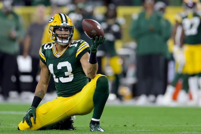 Allen Lazard on the field for the Packers.