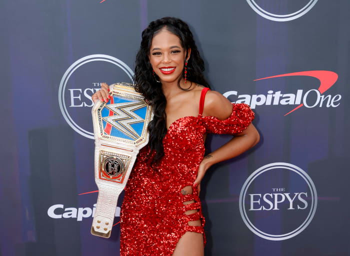 NEW YORK, NEW YORK - JULY 10: Bianca Belair attends the 2021 ESPY Awards at Rooftop At Pier 17 on July 10, 2021 in New York City. (Photo by Michael Loccisano/Getty Images)