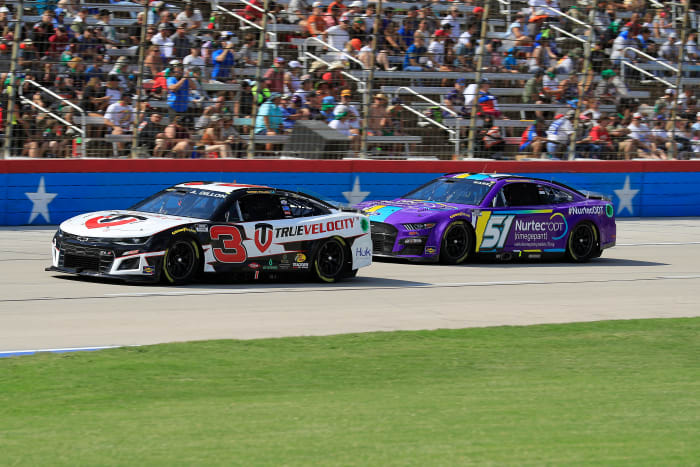NASCAR driver Cody Ware on the track on Sunday.