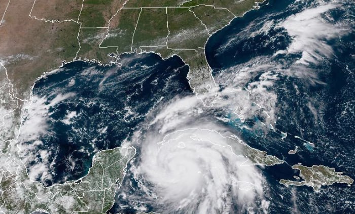 Hurricane Ian approaches the state of Florida.